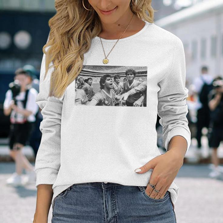 ディエゴ・マラドーナ・アルゼンチンが1986年ワールドカップサッカーで優勝 長袖Tシャツ 彼女への贈り物