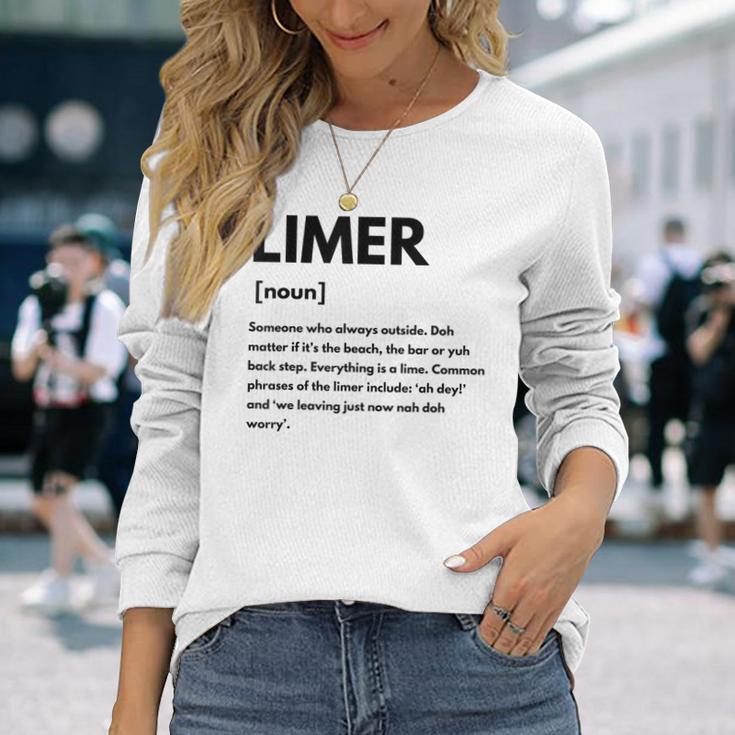 トリニダード・トバゴ Limer Definition Liming Lime 長袖Tシャツ 彼女への贈り物