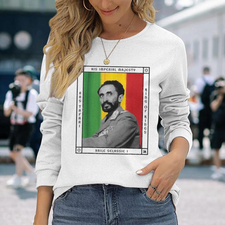 ハイレ・セラシエ一世陛下 長袖Tシャツ 彼女への贈り物