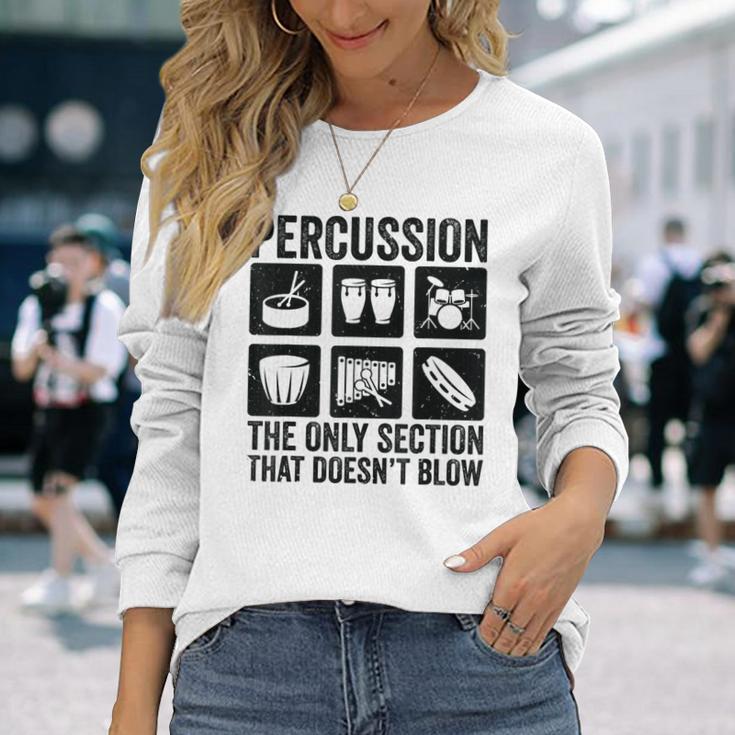 パーカッションパーカッション奏者 ドラムセット ドラムドラマー 長袖Tシャツ 彼女への贈り物