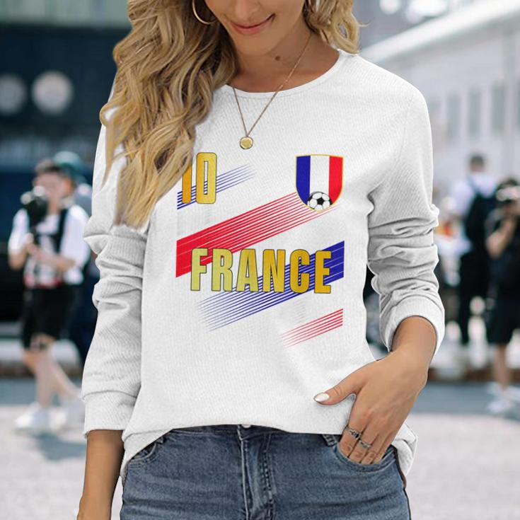 フランス国旗 フランスのプライド愛好家 長袖Tシャツ 彼女への贈り物