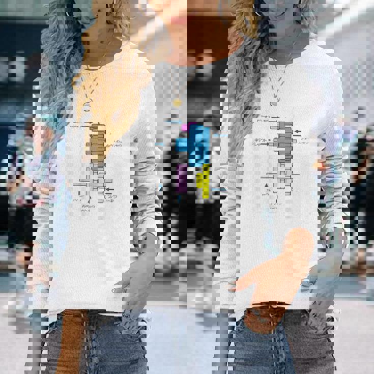 ミニ四駆 ギアイラストプリント 長袖Tシャツ 彼女への贈り物