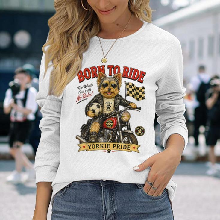 ヨーキー ライド バイク 遊び フットボール サッカー Digor 長袖Tシャツ 彼女への贈り物