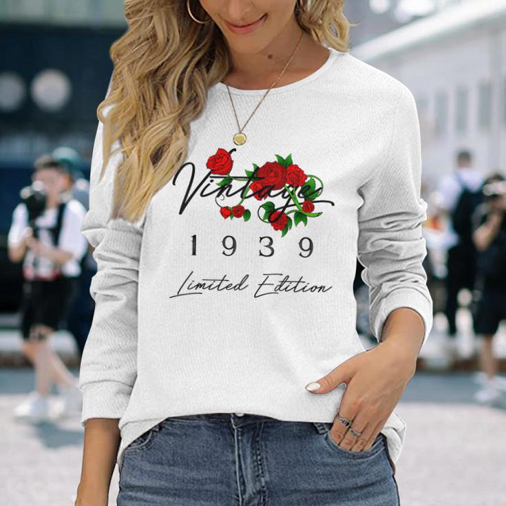 ヴィンテージ 87歳の誕生日 デコレーション ヴィンテージ 1939 87歳 長袖Tシャツ 彼女への贈り物