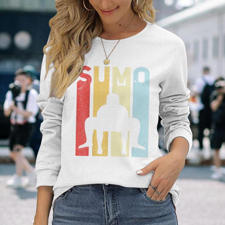 ヴィンテージ 相撲 扇子 レトロ 相撲 長袖Tシャツ 彼女への贈り物