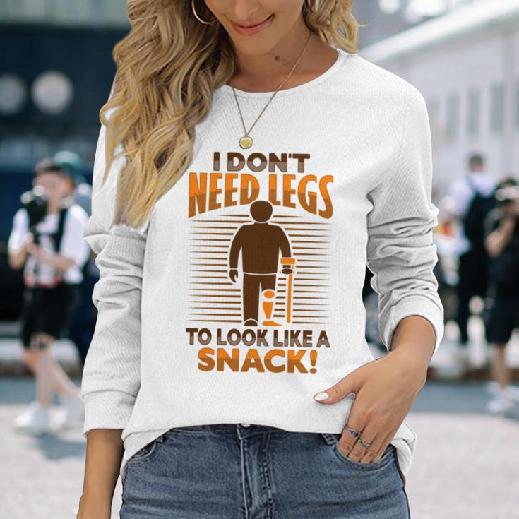 切断者ジョーク 脚切断者のための義足デザイン 長袖tシャツ 長袖Tシャツ 彼女への贈り物