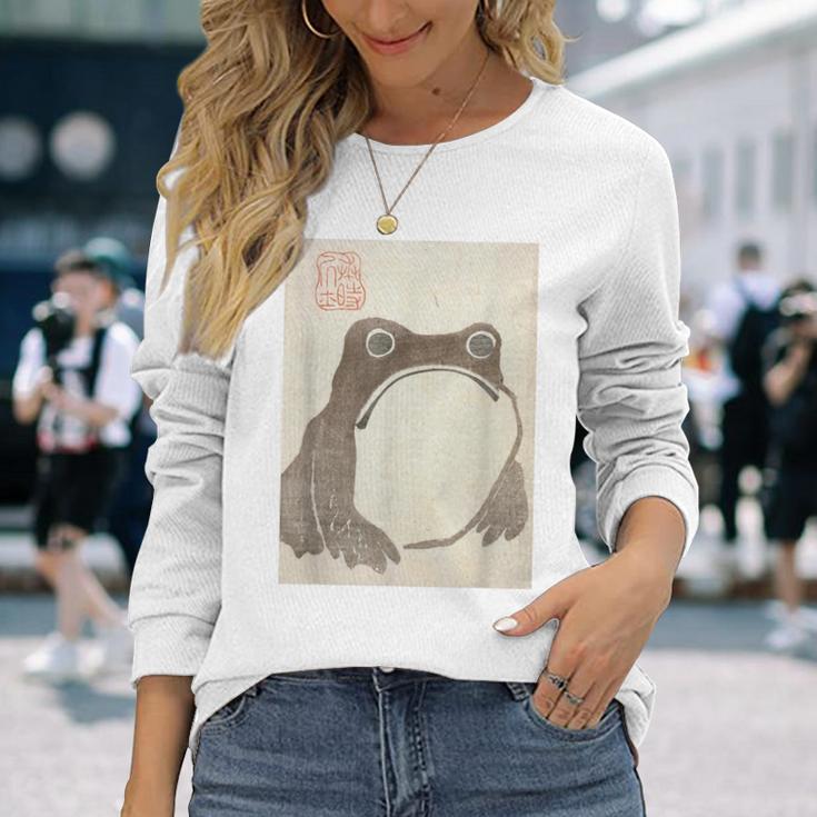松本邦司によるメイカガフのカエル 長袖Tシャツ 彼女への贈り物