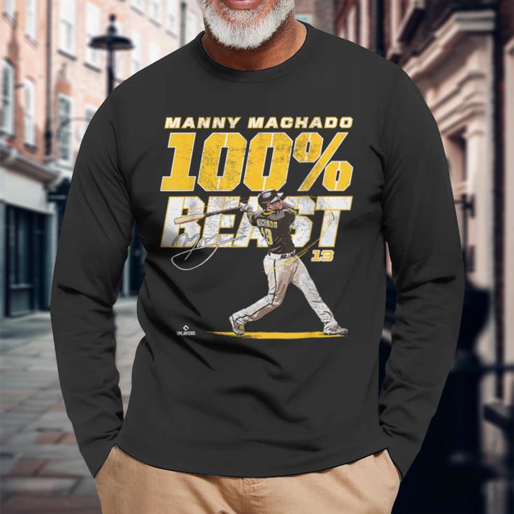 100 Beast Manny Machadoan Diego Mlbpa 長袖Tシャツ 高齢者への贈り物