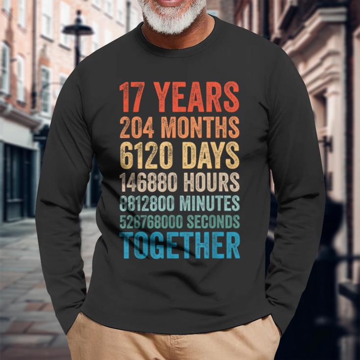 17年目の記念日 彼 彼女 カップル 17回目の結婚 長袖Tシャツ 高齢者への贈り物