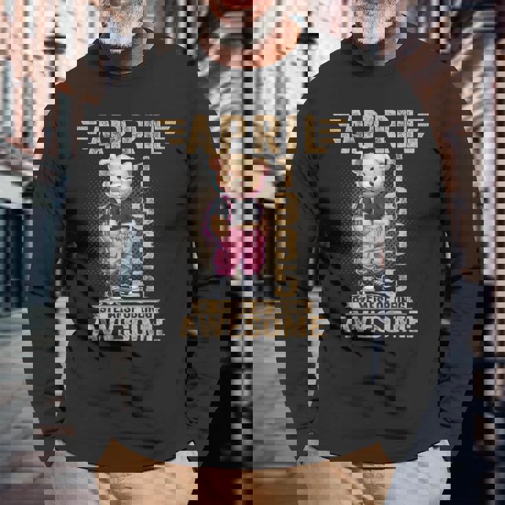 1935年4月 91歳の誕生日 91歳のテディベア Being Awesome 長袖Tシャツ 高齢者への贈り物