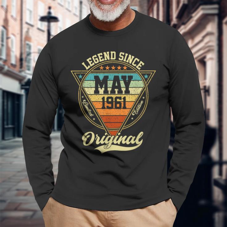 1961年5月以来のヴィンテージ65歳の誕生日レジェンド 長袖Tシャツ 高齢者への贈り物
