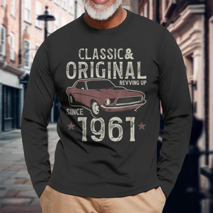 1961年生まれ クラシックカー 65歳の誕生日 長袖Tシャツ 高齢者への贈り物