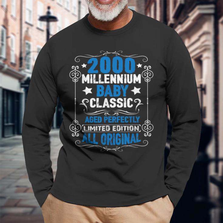 2000年代に生まれたオリジナルパーツバースデーミレニアムベイビー 長袖Tシャツ 高齢者への贈り物
