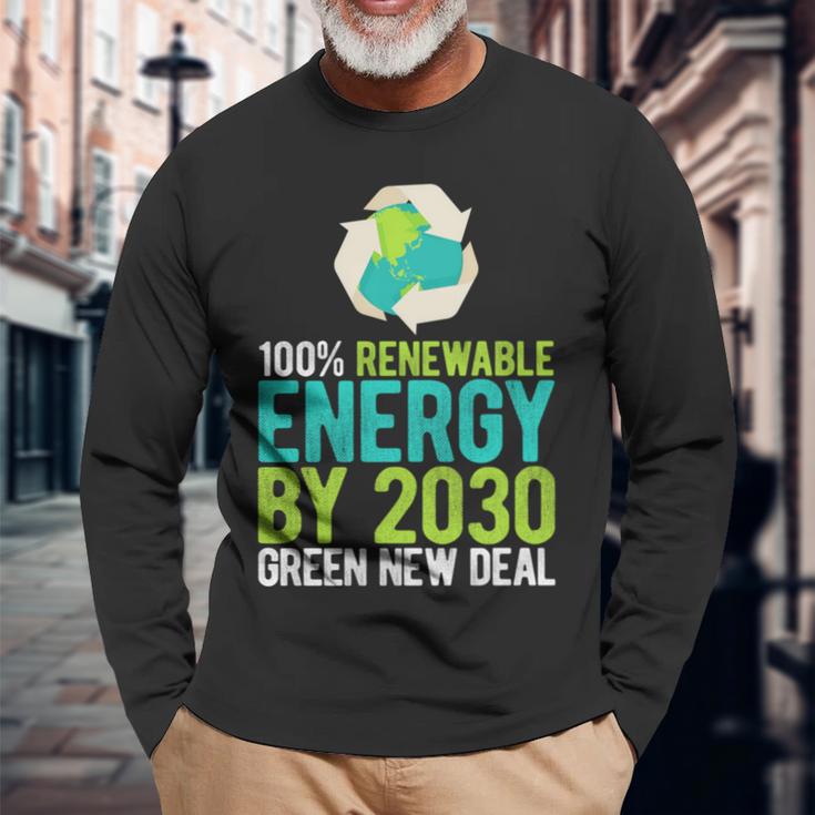 2030年までにグリーンニューディールの再生可能エネルギー 長袖tシャツ 長袖Tシャツ 高齢者への贈り物