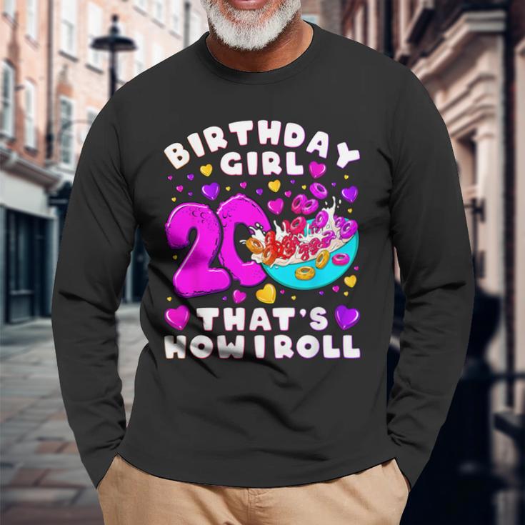 20歳のバースデーガール、20年目のフルーツコーンループス、背番号20 長袖Tシャツ 高齢者への贈り物