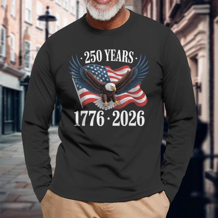 250 Anniversary Usa 2026 Patriotic Eagle 250Th 4Th Of July 長袖Tシャツ 高齢者への贈り物