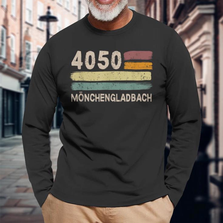 4050 Mönchengladbach レトロ郵便番号 ビンテージ 長袖Tシャツ 高齢者への贈り物