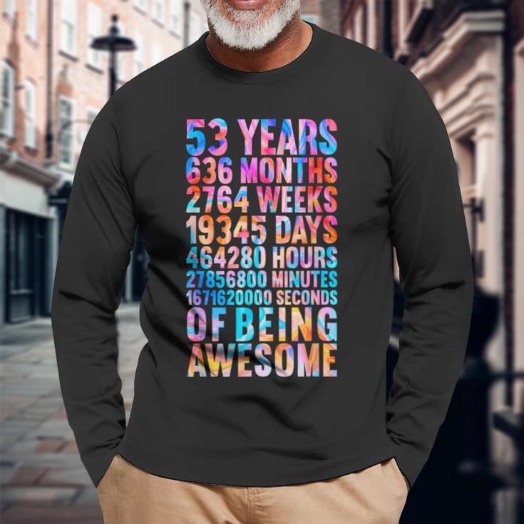 53歳の誕生日の面白いシャツ オールドメーター 面白い53歳ギフト 長袖Tシャツ 高齢者への贈り物