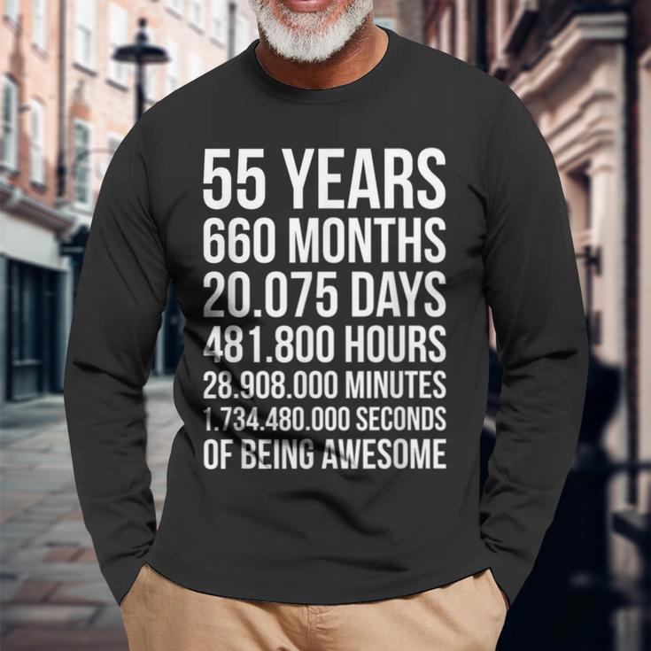 55歳向けの素晴らしい55歳の誕生日プレゼント。 長袖Tシャツ 高齢者への贈り物