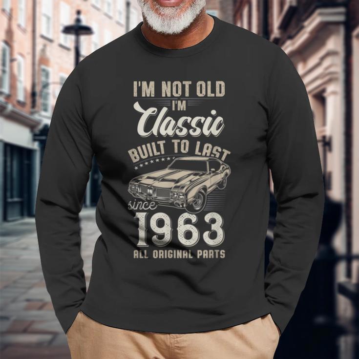 63歳の誕生日 1963年生まれのクラシックカー 長袖Tシャツ 高齢者への贈り物