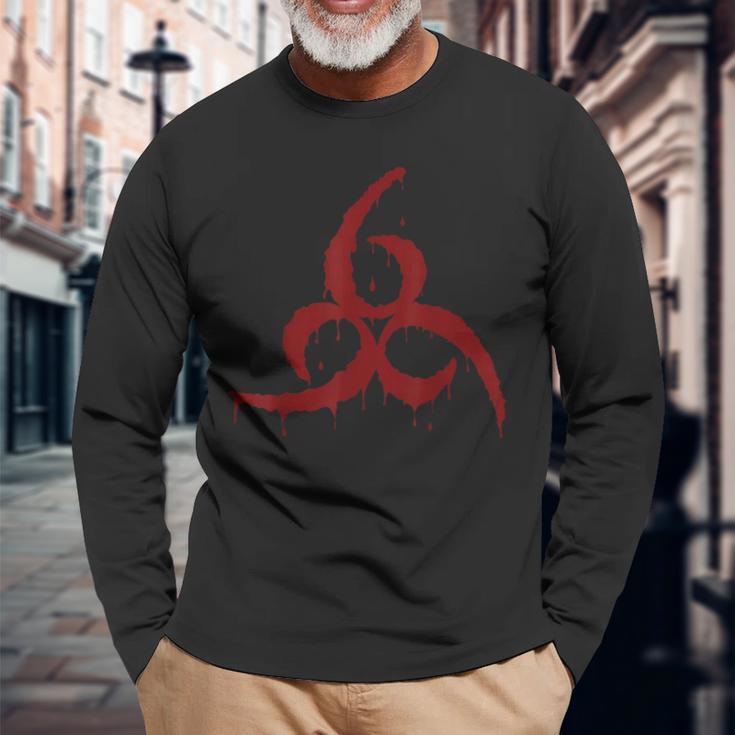 666 デビルグラフィック 獣の数 サタン 長袖Tシャツ 高齢者への贈り物