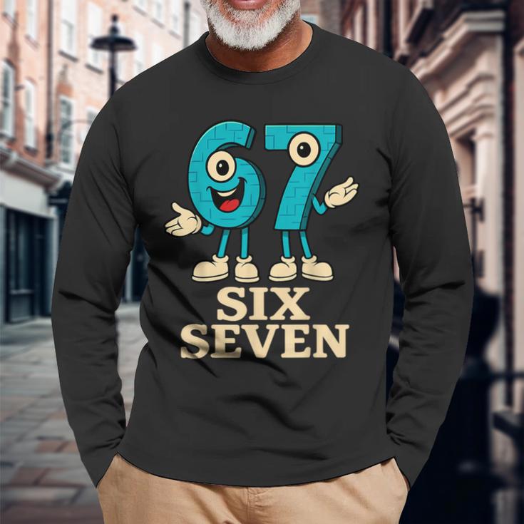 67 シックスセブン 6-7 面白いイタリアンブレインロットスラングゲームミーム 長袖Tシャツ 高齢者への贈り物