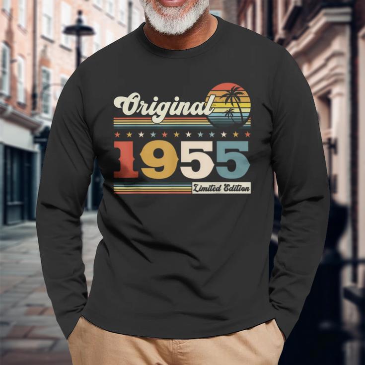 70 歳の誕生日 男性 オリジナル ヴィンテージ 1955 年 ギフト 長袖Tシャツ 高齢者への贈り物