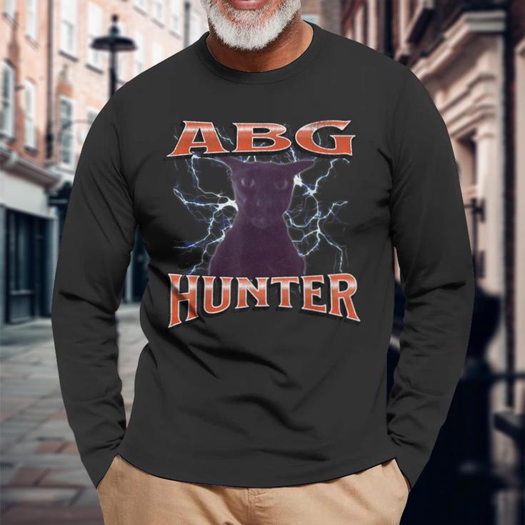 Abg Hunter Offensive Cat Meme Bootlegグラフィック 長袖Tシャツ 高齢者への贈り物