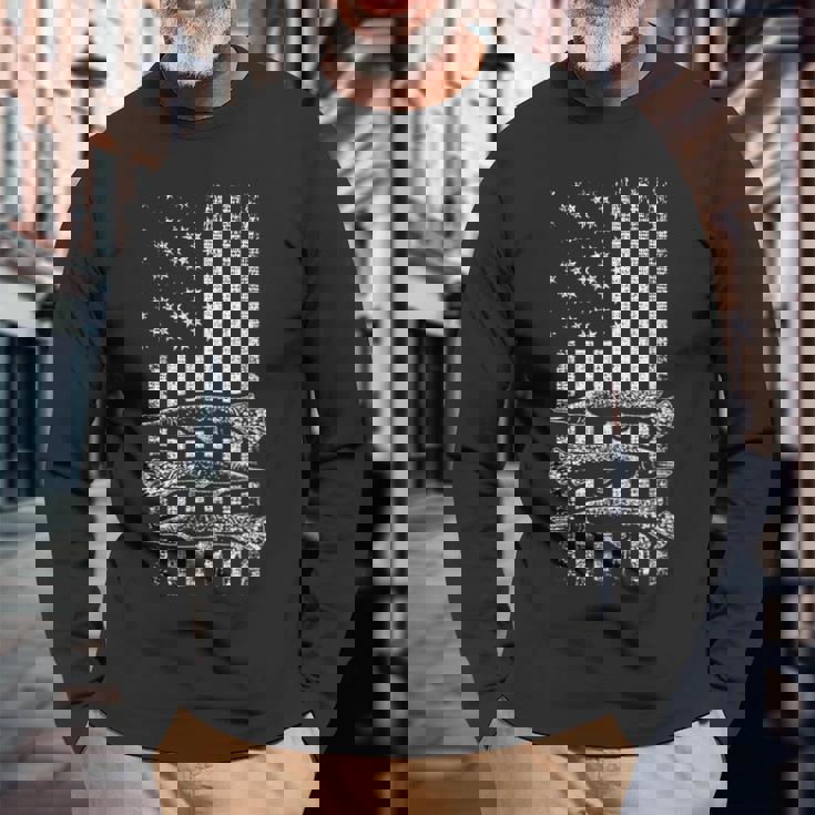 Alligator Gar Usa レトロ ヴィンテージ アメリカン ガーフィッシュ ガーパイク 長袖Tシャツ 高齢者への贈り物