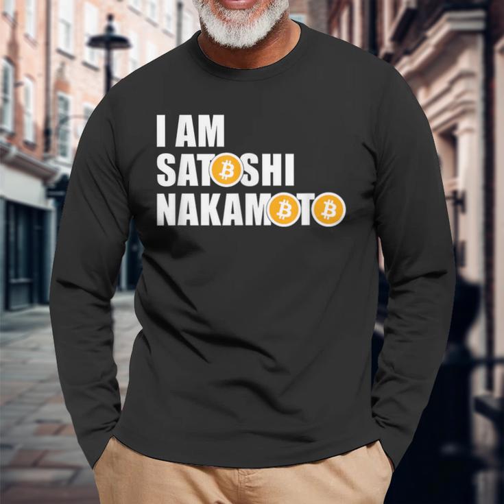 I Amatoshi Nakamoto Bitcoin Creator Meme 長袖Tシャツ 高齢者への贈り物