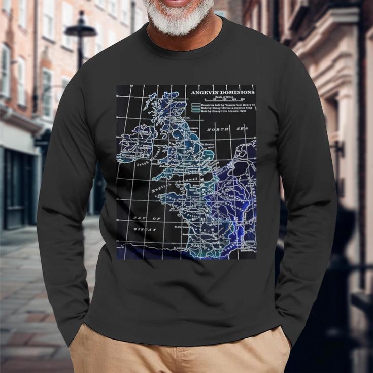 Angevin Empire プランタジネットアンジュー イングランド ノルマンディーアイルランド 長袖Tシャツ 高齢者への贈り物