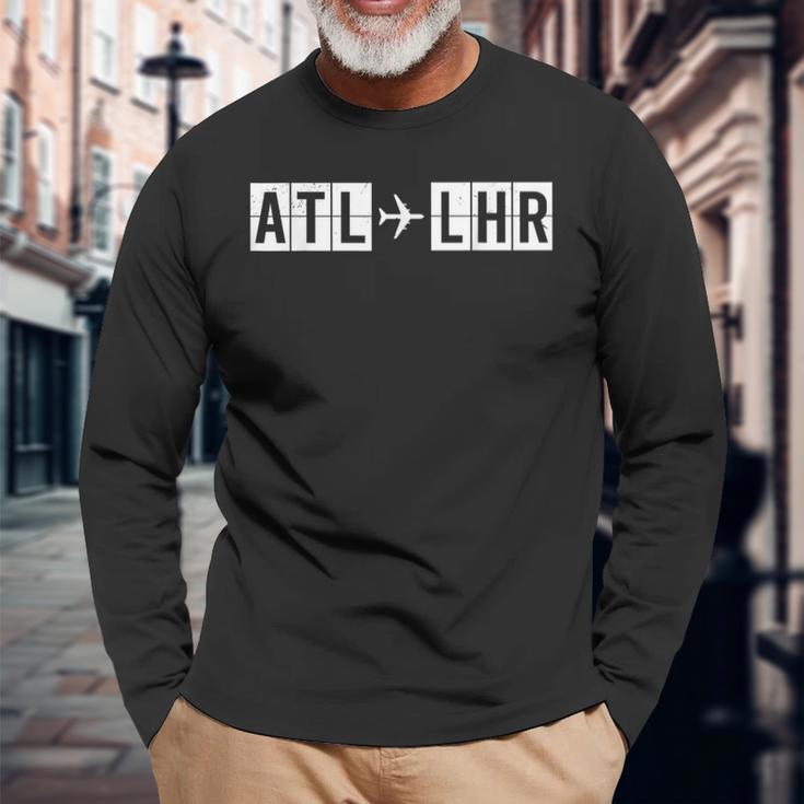 Atl Lhr フライトルート アトランタロンドン航空コード 長袖Tシャツ 高齢者への贈り物