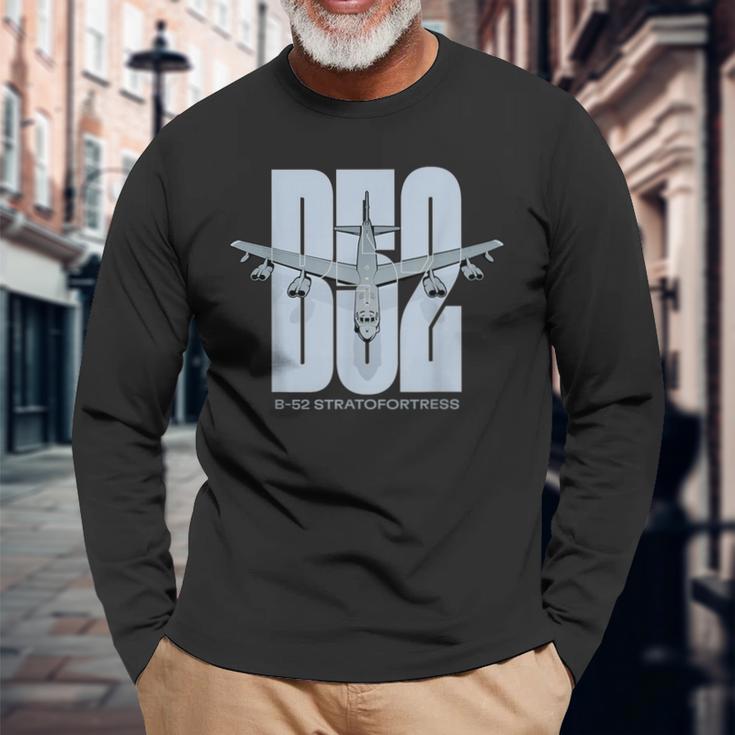 B-52Tratofortress Bomber Gráfico De Aviación Militar Camiseta de manga larga Regalos para ancianos