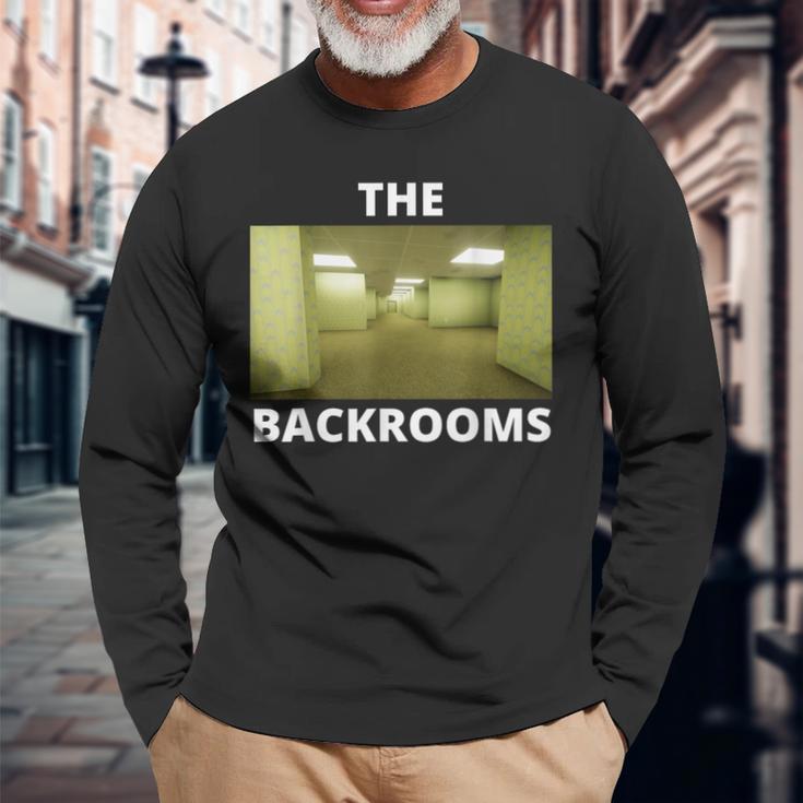 The Backrooms Creepypasta Memeへようこそ 長袖Tシャツ 高齢者への贈り物
