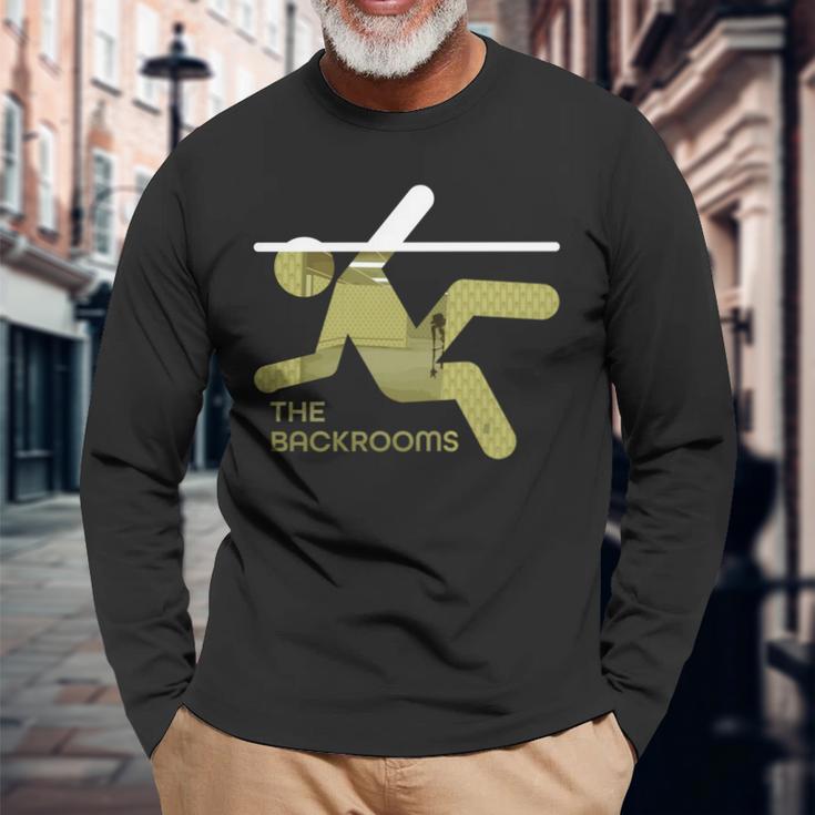 Backroomsのグラフィック。 長袖tシャツ 長袖Tシャツ 高齢者への贈り物