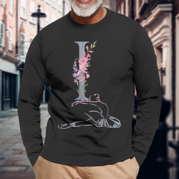 Balla Ballerina イニシャル 名前 I、ダンス、モノグラム、バレエ 長袖Tシャツ 高齢者への贈り物