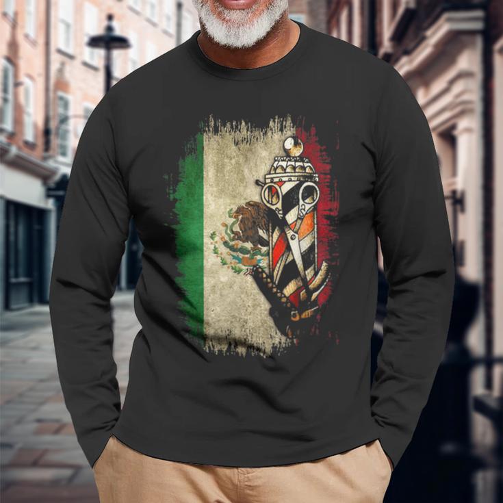 Barber Pole メキシコ国旗 ベスト バーバー シャツ メンズ 長袖Tシャツ 高齢者への贈り物