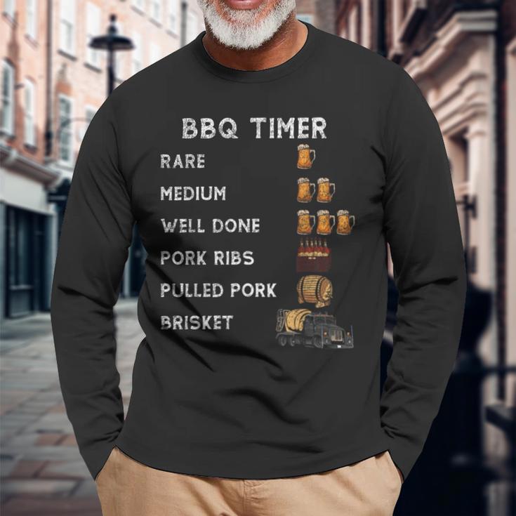 Bbqスモーカー Bbqタイマー 希少豚カルビ プルドポーク ブリスケット 長袖Tシャツ 高齢者への贈り物
