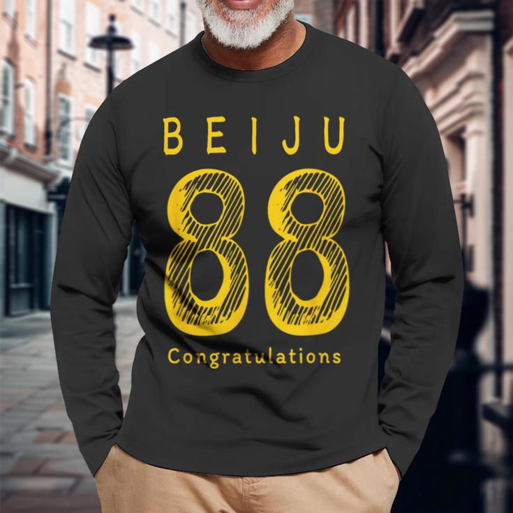Beiju 88歳 誕生日祝い 米寿 Beiju 88 Birthday 長袖Tシャツ 高齢者への贈り物