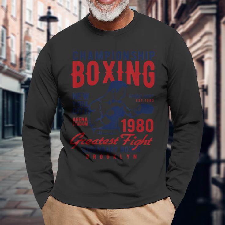 Boxing 伝説のボクサー 最大の戦い チャンピオンシップ ボクシング 長袖Tシャツ 高齢者への贈り物