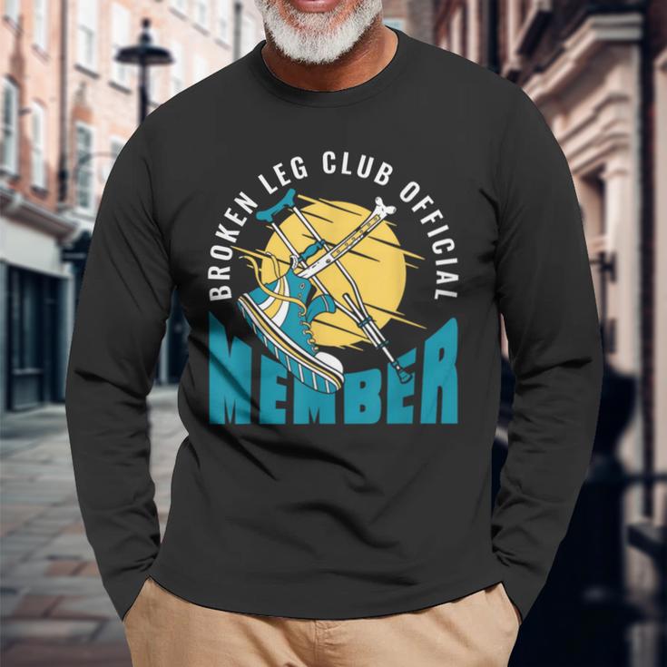Broken Leg Club 公式メンバー 骨折 骨折 長袖Tシャツ 高齢者への贈り物