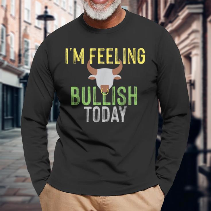 Bull Market ストックトレーダー用 長袖Tシャツ 高齢者への贈り物