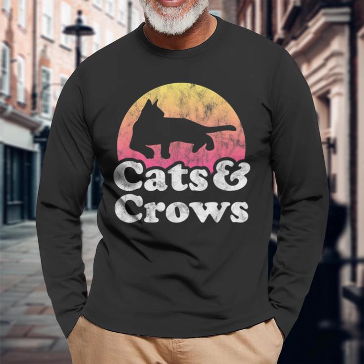 Cats And Crows メンズ レディース ボーイズ ガールズ カラス 長袖Tシャツ 高齢者への贈り物