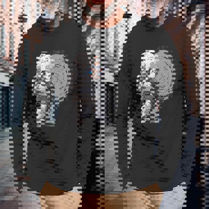 Chibi Charaeries 【アニメ、ちびキャラ、デフォルメ、タクティカル、かわいい、かっこいい】 長袖Tシャツ 高齢者への贈り物