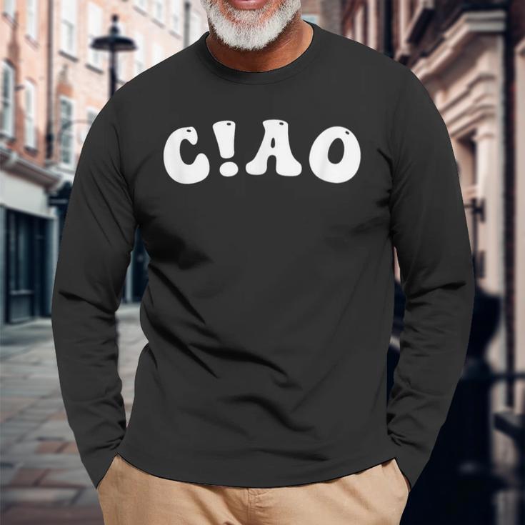 Ciao ハローキティ イタリアスタイル お別れ Ciao Bella 長袖Tシャツ 高齢者への贈り物