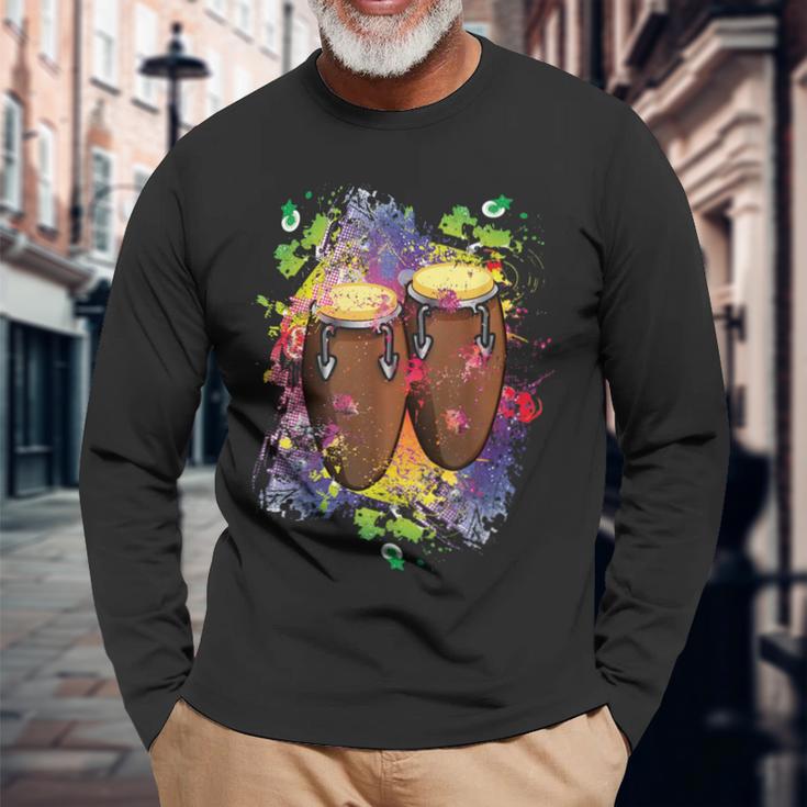 Congasalsa Instruments Latino Music 長袖Tシャツ 高齢者への贈り物