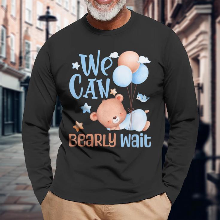 Cute We Can Bearly Wait For Gender Neutral ベビーシャワーパーティー 長袖Tシャツ 高齢者への贈り物