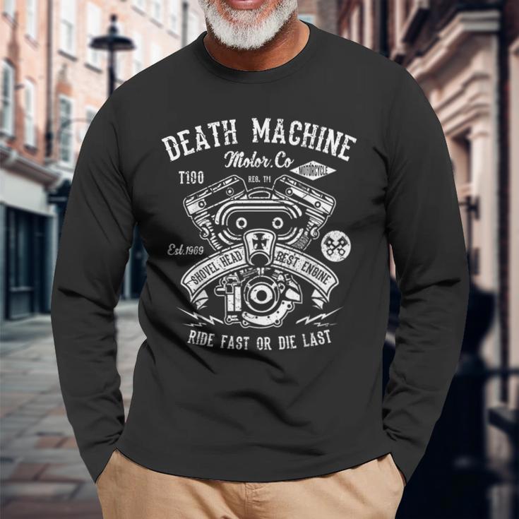 Death Machine Ride Fast Or Die Last ビンテージtシャツ 長袖Tシャツ 高齢者への贈り物
