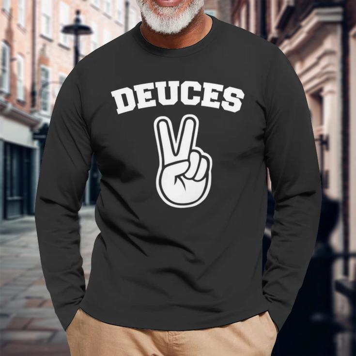 Deuces Finger Deuces 長袖tシャツ 長袖Tシャツ 高齢者への贈り物