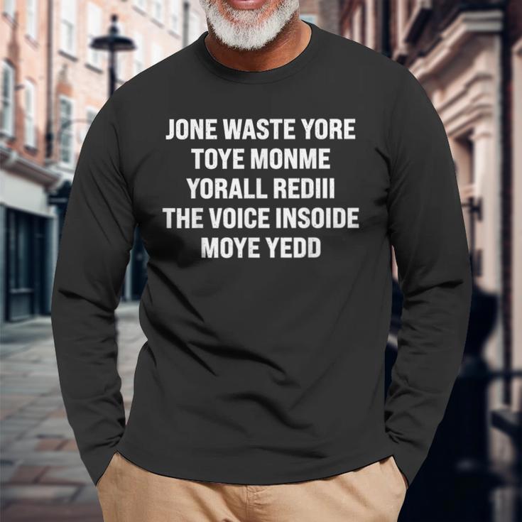 Don't Waste Your Time On Me ポップパンクロックバンド 面白い歌詞 長袖Tシャツ 高齢者への贈り物